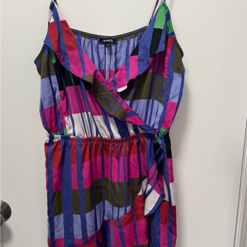 Express Colorful Striped Mini Dress